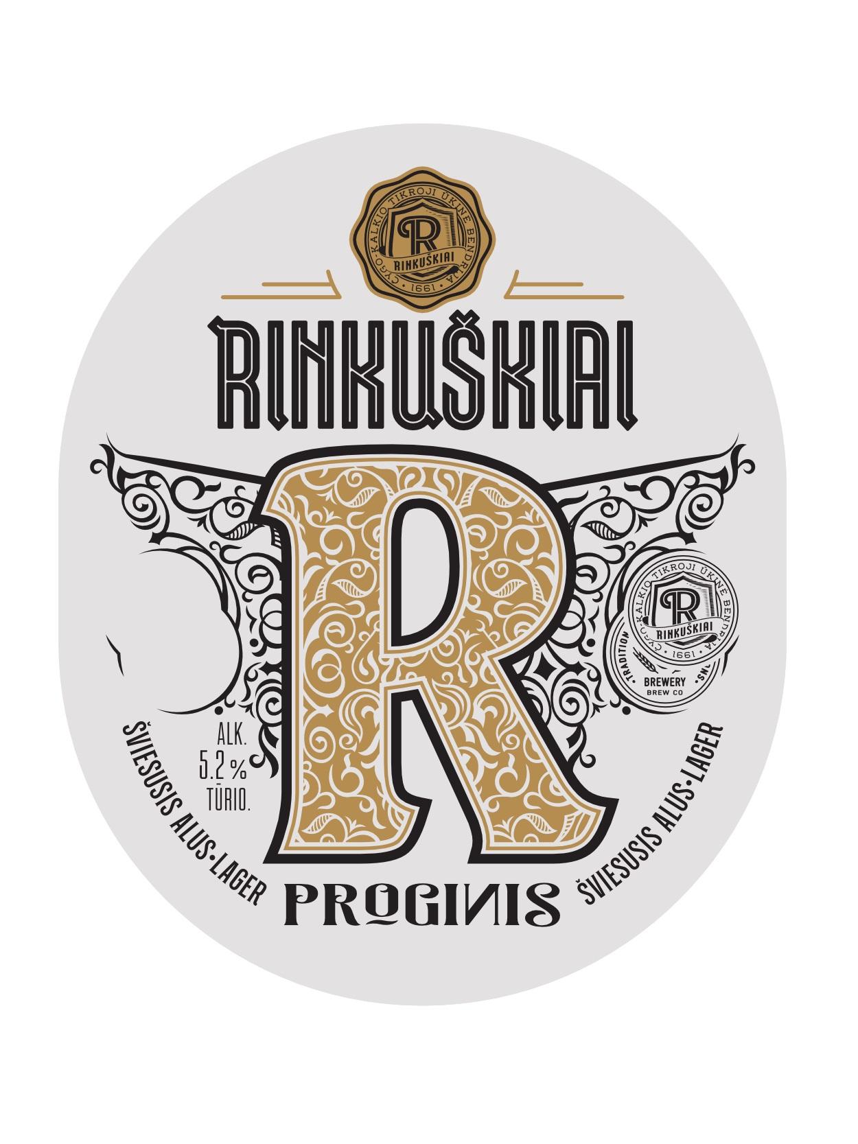 Prekės ženklas: RINKUŠKIAI R ŠVIESUSIS ALUS LAGER PROGINIS ŠVIESUSIS ALUS LAGER R RINKUŠKIAI